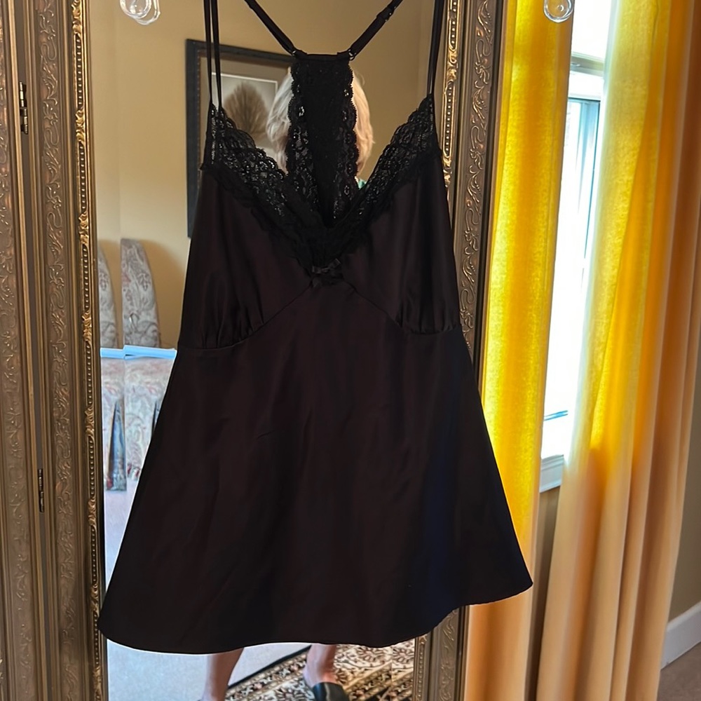 Beautiful black and lace camisole with a T back